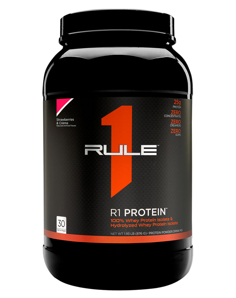 Rule 1 Whey Protein Isolate with FREE Rule 1 Shaker bottle, R1 PROTEIN  WHEY ISOLATE/HYDROLYSATE FORMULA Our flagship protein is made with  super-pure 100% whey isolate, fast-acting whey hydrolysate, and  virtually